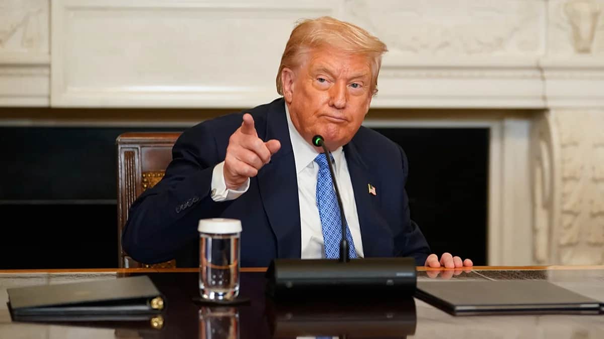 Президент США Дональд Трамп в Белоv домt в Вашингтоне, округ Колумбия, США, 8 августа 2025 года. Фото: Nathan Howard / EPA