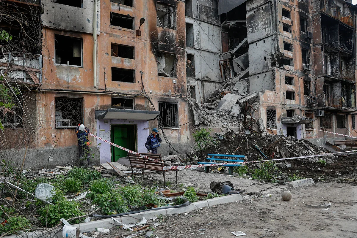A destroyed home in Mariupol, Ukraine, 21 May 2022. Photo: Alessandro Guerra / EPA-EFE