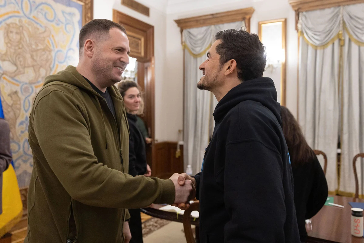 Андрей Ермак и Орландо Блум, Киев, 27 марта 2023 года. Фото: Офис Президента Украины