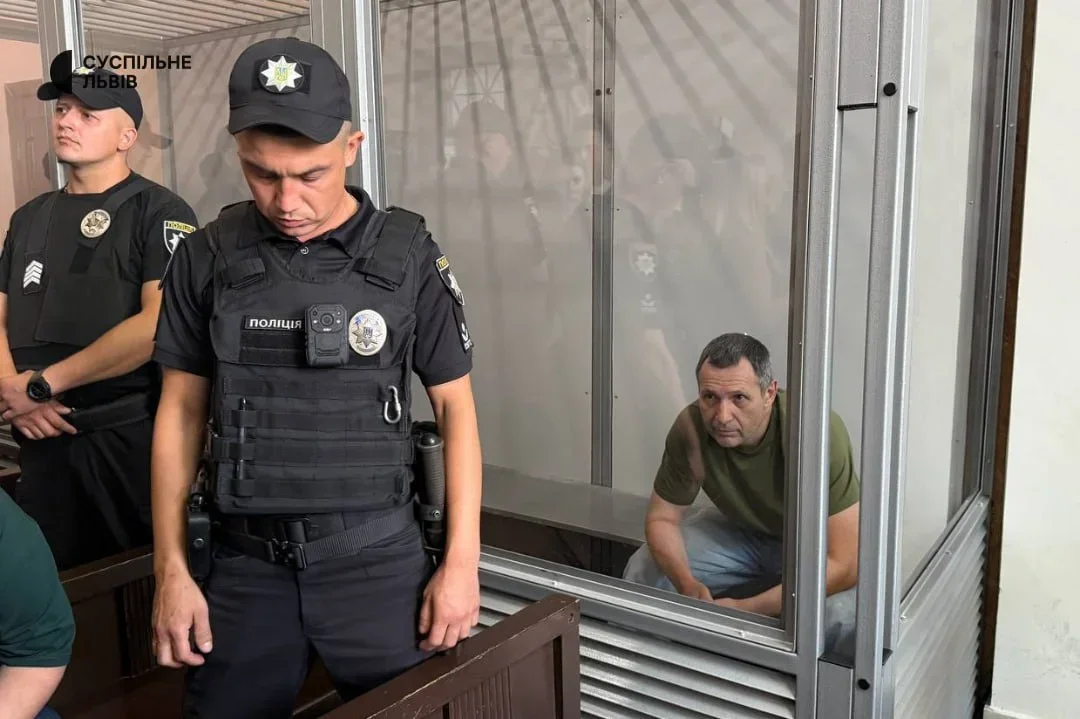 Mykhaylo Stselnikov in court in Lviv, western Ukraine, 2 September 2025. Photo: Suspilne