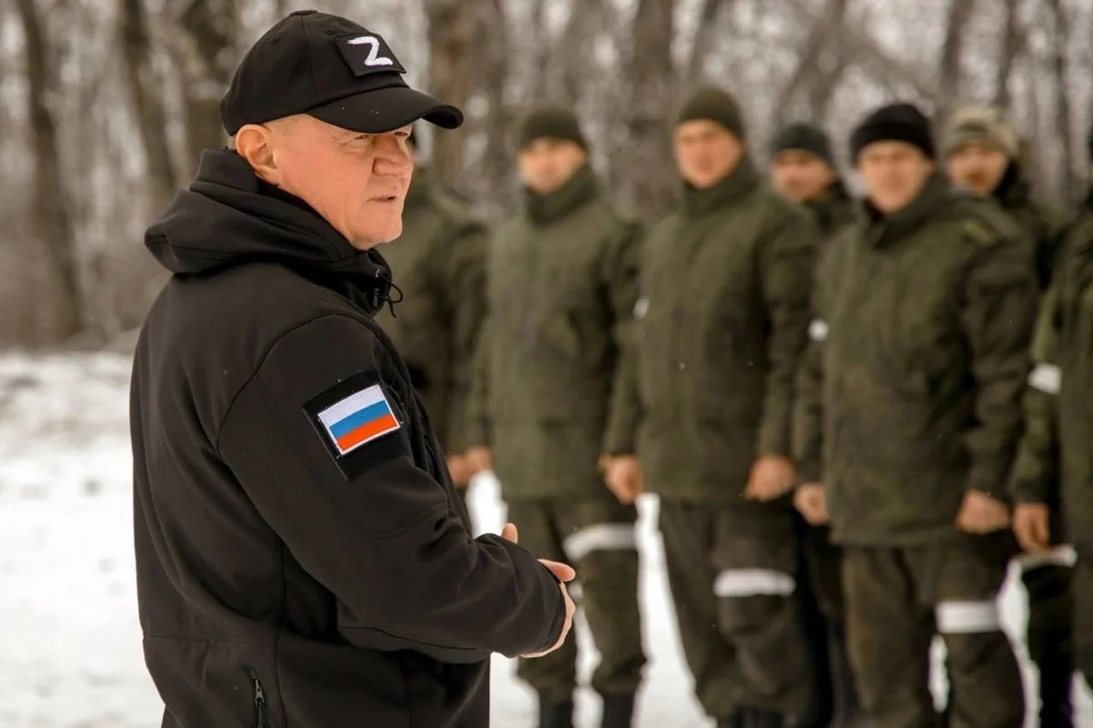 Роман Старовойт и дружинники. Фото: ДНД Курск / Telegram