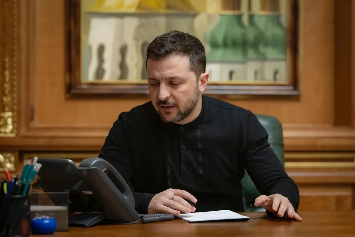 Ukrainian President Volodymyr Zelensky speaks with US President Donald Trump by telephone from Kyiv, 19 March 2025. Photo: Telegram / Zelensky Official