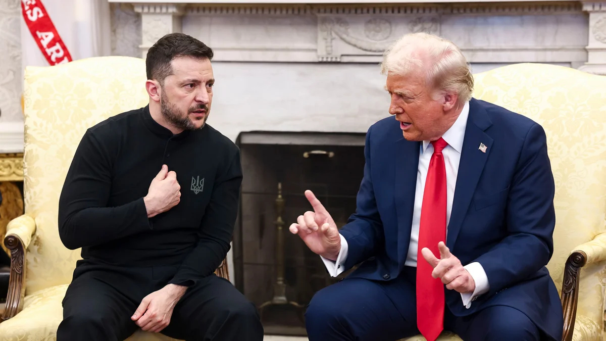 Владимир Зеленский и Дональд Трамп в Овальном кабинете Белого дома, Вашингтон, округ Колумбия, США, 28 февраля 2025 года. Фото: Jim Lo Scalzo / EPA
