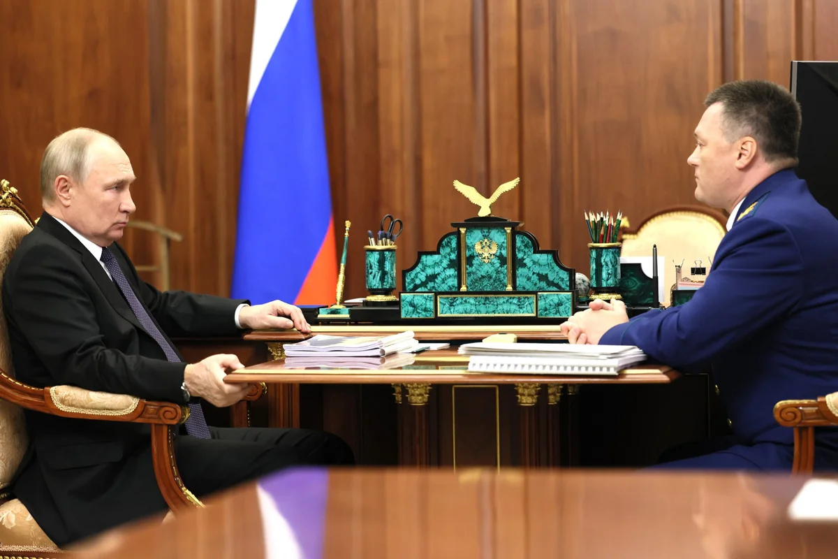 Владимир Путин и Игорь Краснов во время встречи в Кремле, Москва, 25 сентября 2023 года. Фото: Kremlin