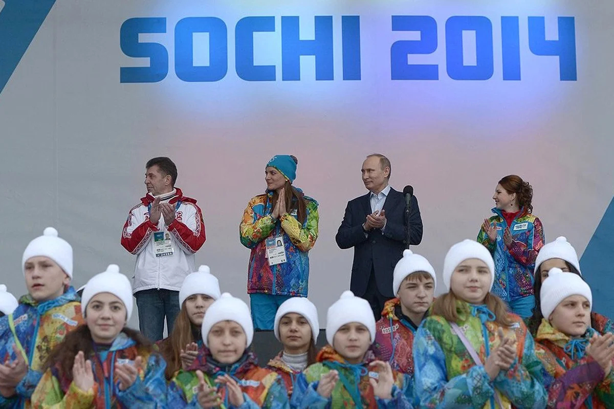 Путин на церемонии приветствия делегации Олимпийского комитета России в 2014 году в Сочи. Фото: Kremlin.ru