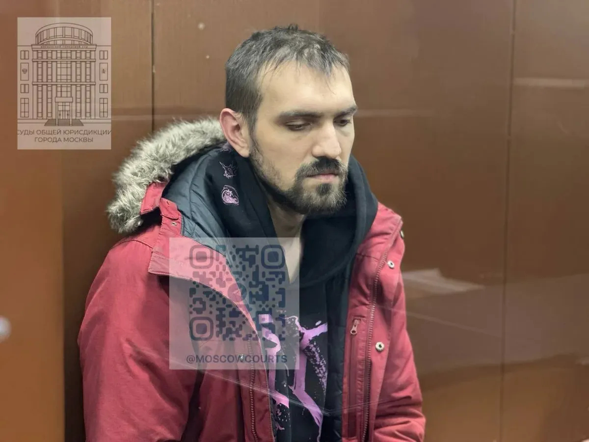Артемий Останин в зале суда. Фото: Суды общей юрисдикции города Москвы / Telegram