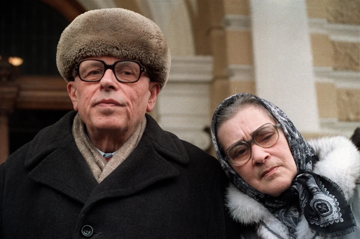 Андрей Сахаров и Елена Боннер в Москве, 31 марта 1987 года. Фото: Daniel Janin / AFP / Scanpix / LETA