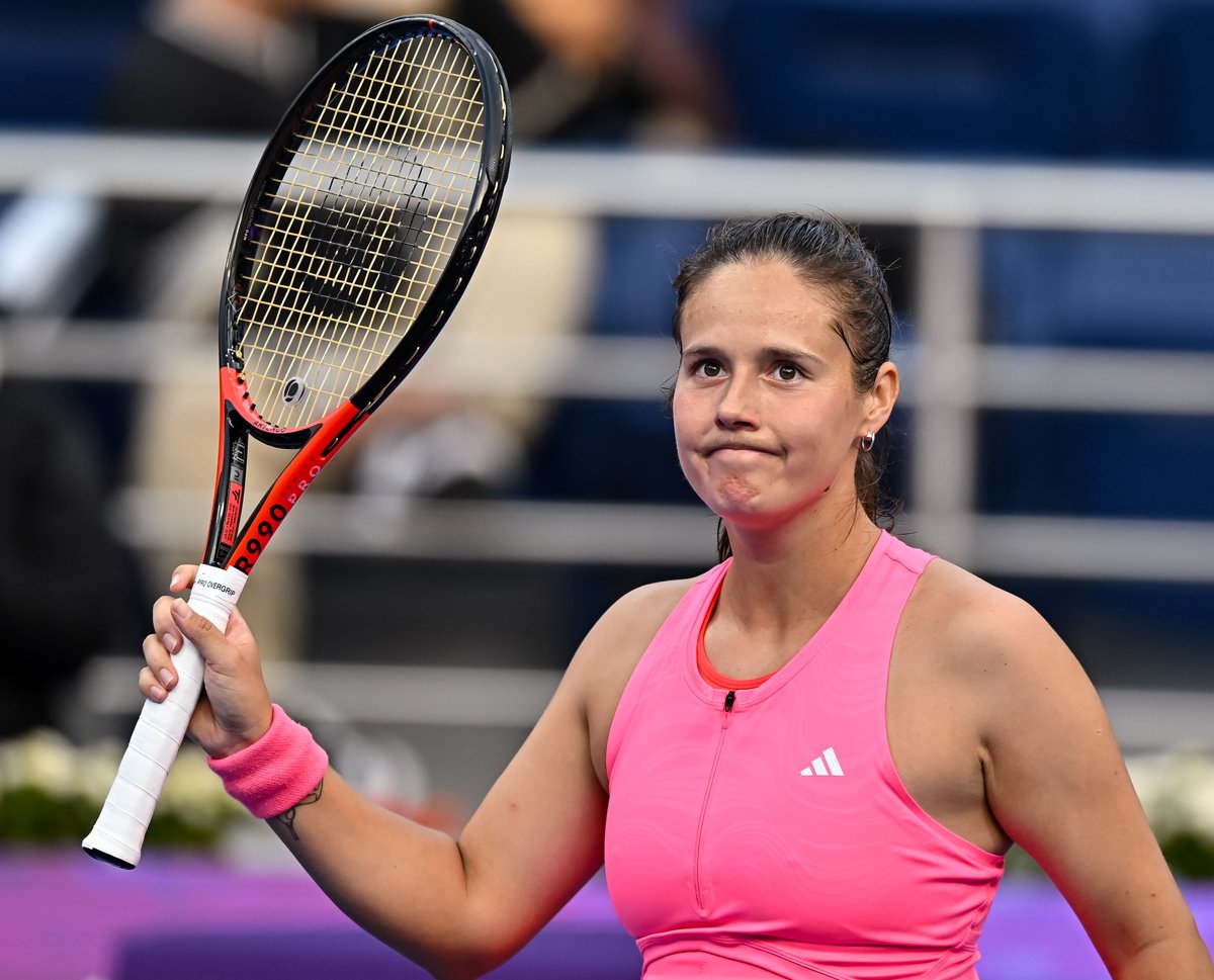Дарья Касаткина на турнире WTA в Дохе, Катар, 10 февраля 2025 года. Фото: Noushad Thekkayil / NurPhoto / Shutterstock / Rex Features / Vida Press