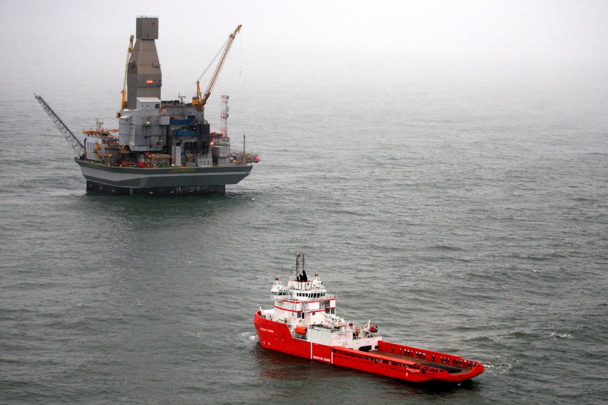 Exxon Mobil, нефтяная скважина на тихоокеанском острове Сахалин. Фото: Сергей Карпухин / REUTERS / Scanpix