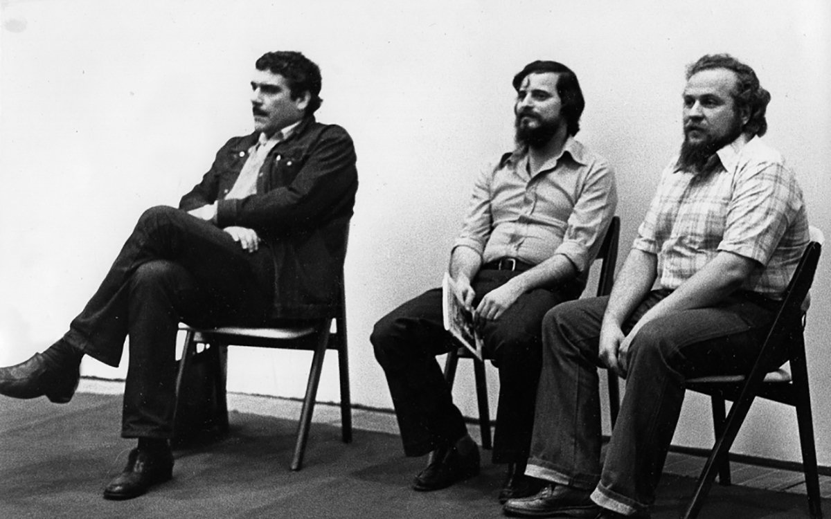 Сергей Довлатов, Александр Генис и Петр Вайль на выступлении в Хантерколледже. Фото: Wikimedia