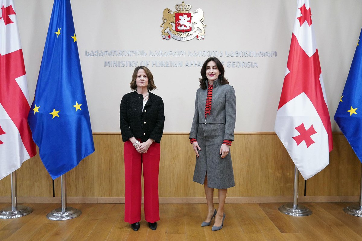 Встреча Маки Бочоришвили с послом США в Грузии Робин Данниган, 14 марта 2025 года. Фото:  Министерство иностранных дел Грузии